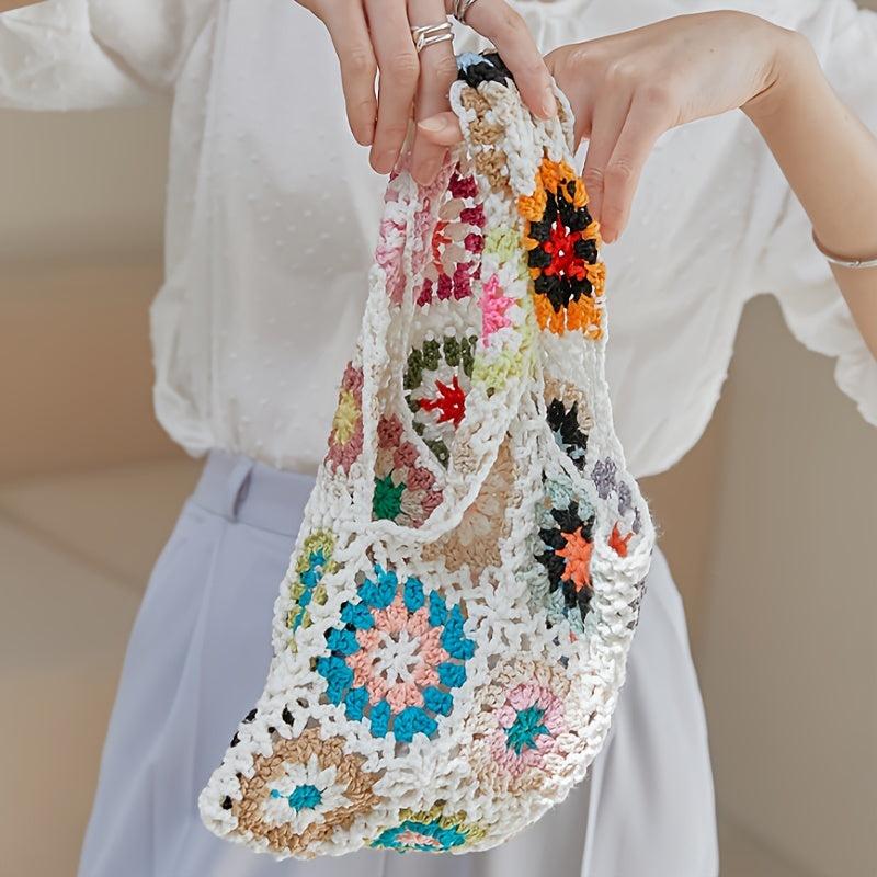 Flower Crochet Wristlet Bag Summer Handbag
