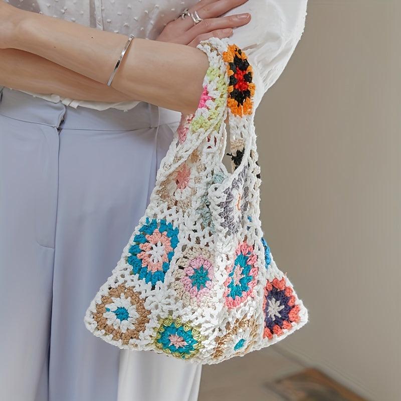 Flower Crochet Wristlet Bag Summer Handbag
