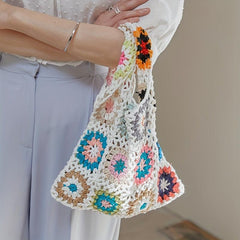 Flower Crochet Wristlet Bag Summer Handbag
