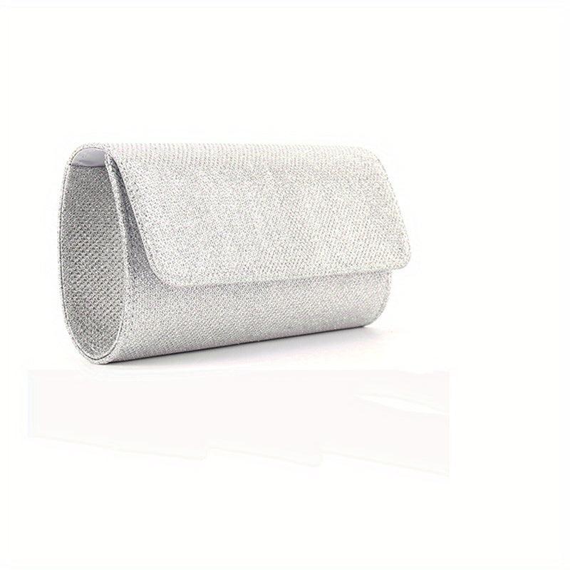Glitter Detail Clutch Bag Flap Magnet Wedding Banquet Prom Handbag