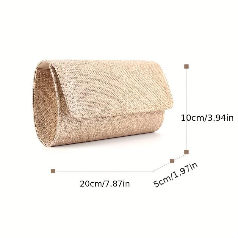 Glitter Detail Clutch Bag Flap Magnet Wedding Banquet Prom Handbag