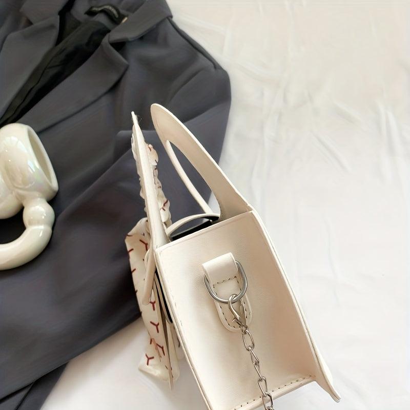 Vintage Square Chain Crossbody Bag Clutch Purse with Buckle