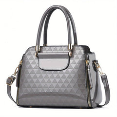 Embossed Handbag For Women Solid Satchel Purse Top Handle
