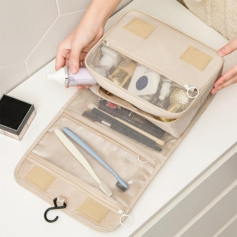 Hanging Travel Toiletry Bag Mesh Cosmetic Storage Portable Bathroom Wash Bag