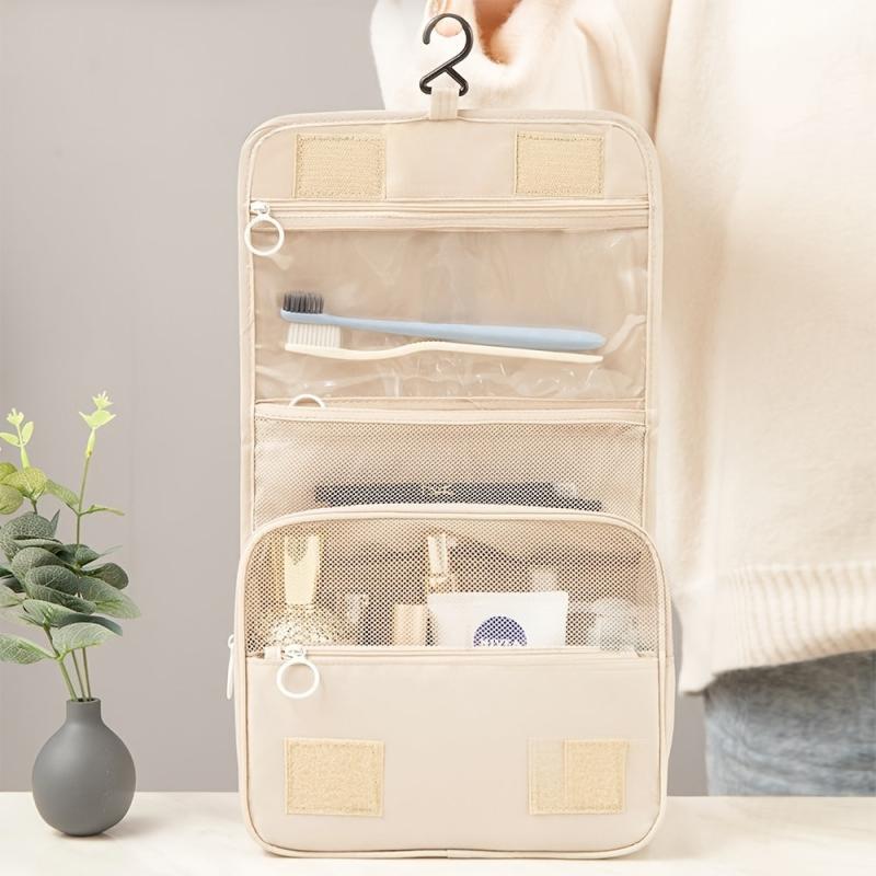 Hanging Travel Toiletry Bag Mesh Cosmetic Storage Portable Bathroom Wash Bag