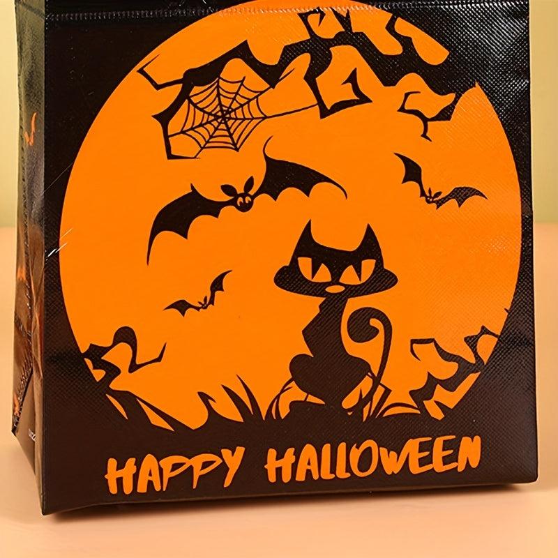 4PCS Halloween Trick Or Treat Bag Pumpkin Bat Print Tote Bag