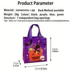 4PCS Halloween Trick Or Treat Bag Pumpkin Bat Print Tote Bag