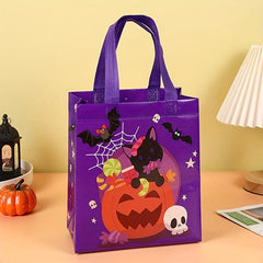 4PCS Halloween Trick Or Treat Bag Pumpkin Bat Print Tote Bag