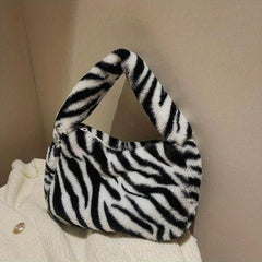 Y2K Leopard Plush Underarm Bag Women's Handbag