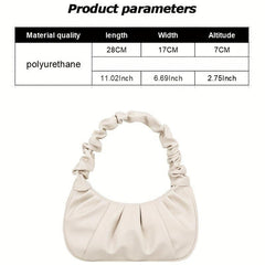Cloud Pleated Underarm Bag PU Leather Shoulder Bag Women's Casual Versatile