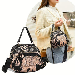Ethnic Style Elephant Pattern Crossbody Bag Women's Purse