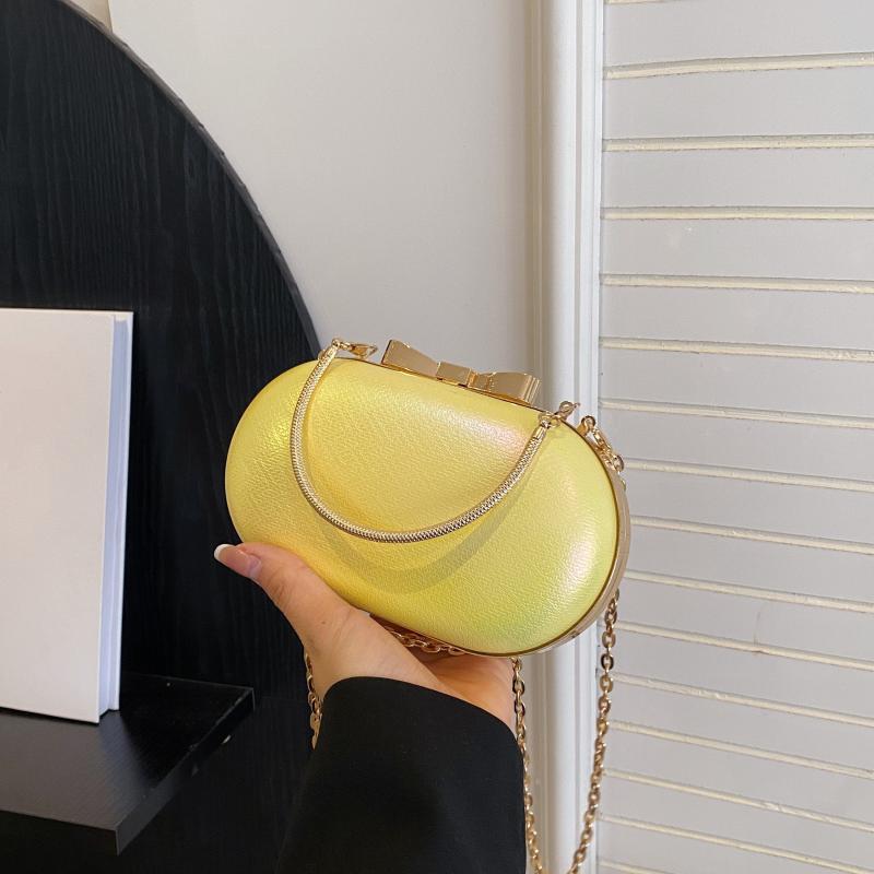 Metal Handle Clutch Bag Acrylic Bow Frame Purse