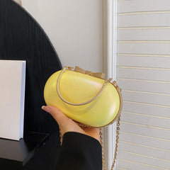 Metal Handle Clutch Bag Acrylic Bow Frame Purse