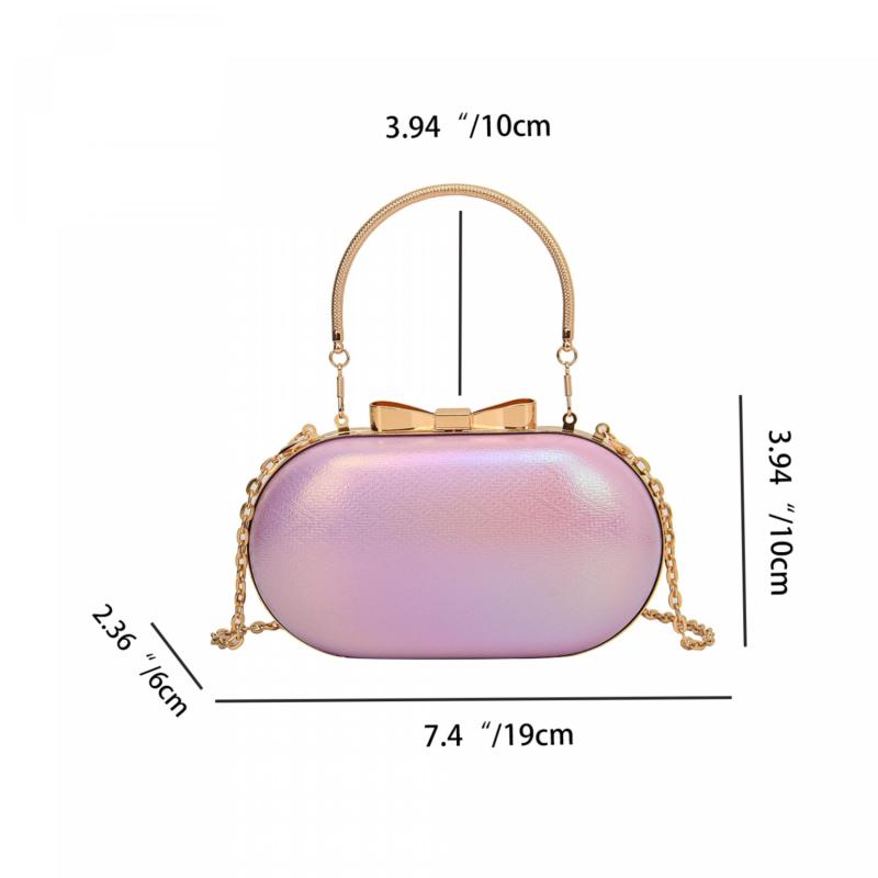 Metal Handle Clutch Bag Acrylic Bow Frame Purse