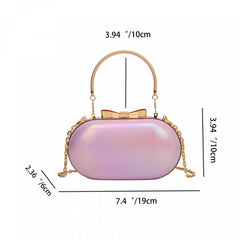 Metal Handle Clutch Bag Acrylic Bow Frame Purse