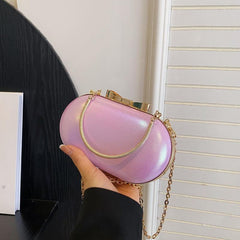 Metal Handle Clutch Bag Acrylic Bow Frame Purse