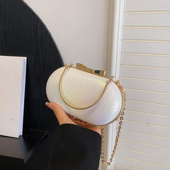 Metal Handle Clutch Bag Acrylic Bow Frame Purse