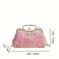 Sequin Decor Square Evening Bag Glitter Fame Bag Women's Handbag