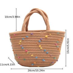 Small Straw Bag Women's Beach Bag Versatile Small Handbag