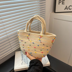 Small Straw Bag Women's Beach Bag Versatile Small Handbag