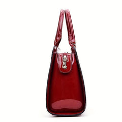 Crocodile Embossed Tote Bag Solid Satchel Bag Lightweight Handbag For Work
