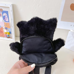 Funny Plush Skeleton Shaped Backpack and Little Devil Coin Purse Set