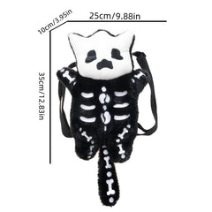 Funny Plush Skeleton Shaped Backpack and Little Devil Coin Purse Set