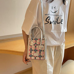 Y2K Plaid & Love Satchel Bag Crossbody Bag All Match