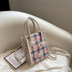 Y2K Plaid & Love Satchel Bag Crossbody Bag All Match