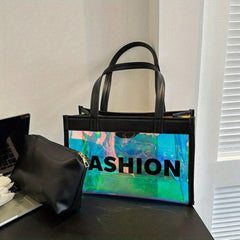 Transparent Large Capacity Tote Bag Waterproof Shoulder Handbag