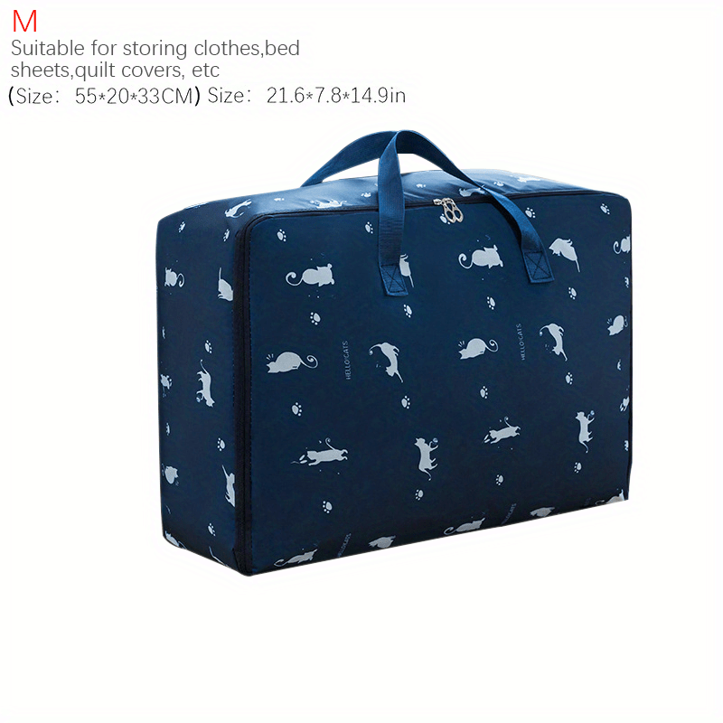 Large Capacity Clothes Zipper Bag Lightweight Cartoon Print Handbag