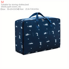 Large Capacity Clothes Zipper Bag Lightweight Cartoon Print Handbag