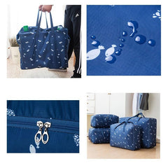 Large Capacity Clothes Zipper Bag Lightweight Cartoon Print Handbag