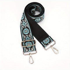 Vintage Embroidered Wide Shoulder Strap Adjustable Metal Buckle