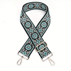 Vintage Embroidered Wide Shoulder Strap Adjustable Metal Buckle