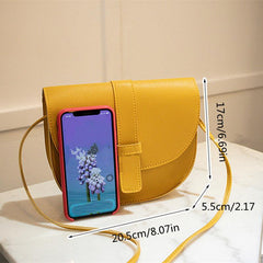 Solid Casual Crossbody Bag Faux Leather Flap Bag