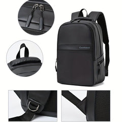 Large Capacity Laptop Backpack PU Leather Lightweight Shoulder Bag