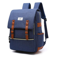 Student Backpack With USB Charging Port & Buckle Decor Flap