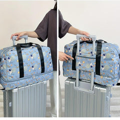 Cartoon Space Astronaut Pattern Travel Bag Large Capacity Gym Bag