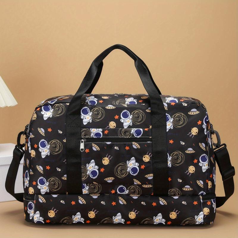 Cartoon Space Astronaut Pattern Travel Bag Large Capacity Gym Bag