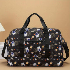 Cartoon Space Astronaut Pattern Travel Bag Large Capacity Gym Bag