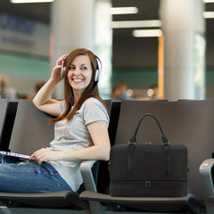 Quilted Large Capacity Weekender Duffle Bag Lightweight Luggage Bag