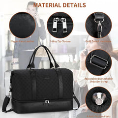 Quilted Large Capacity Weekender Duffle Bag Lightweight Luggage Bag