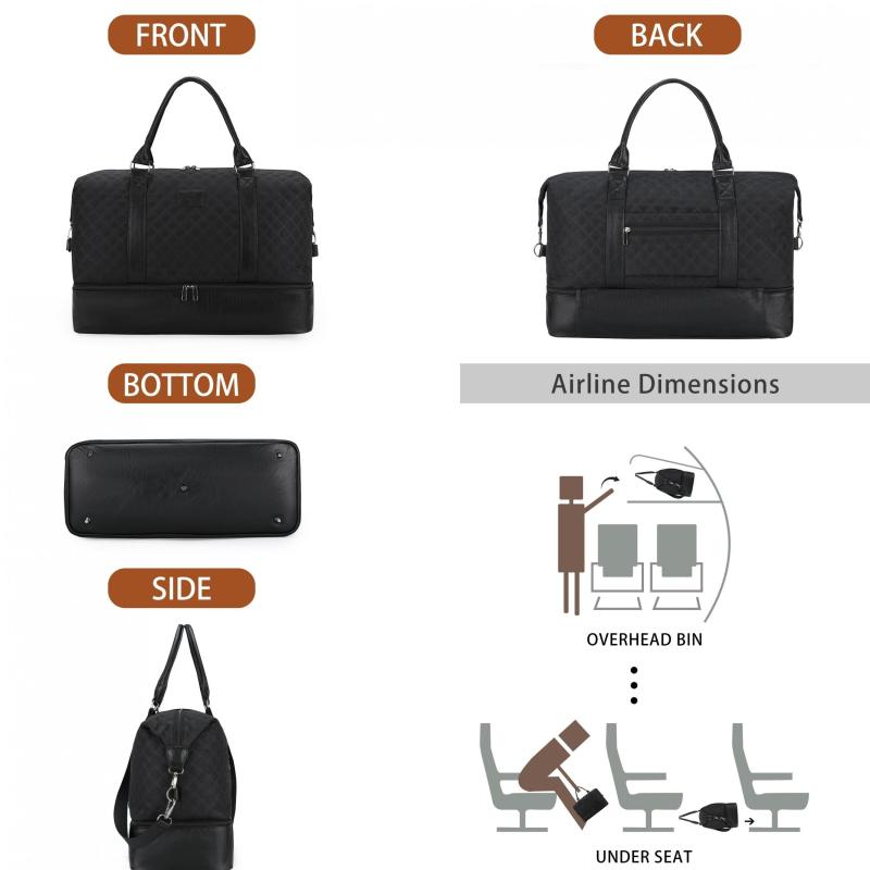 Quilted Large Capacity Weekender Duffle Bag Lightweight Luggage Bag