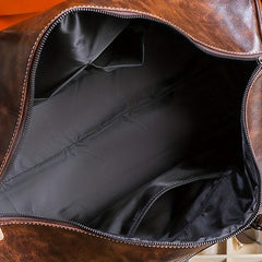 Vintage Faux Leather Travel Luggage Bag Large Weekender Overnight Bag