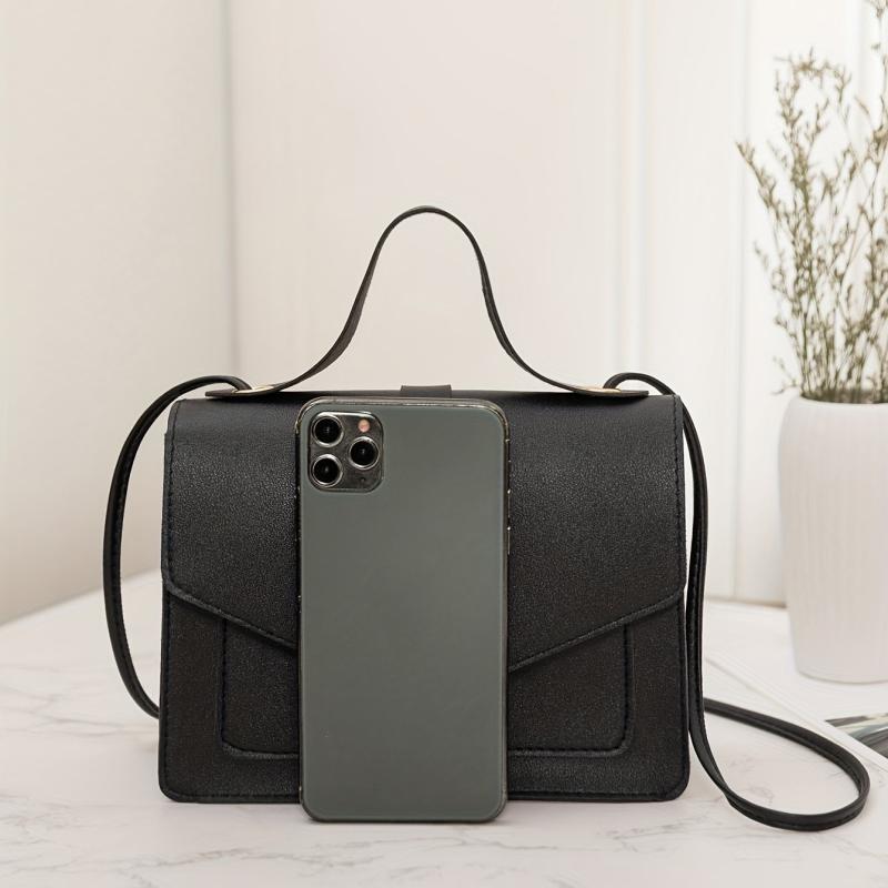 Minimalist Solid Square Bag Shoulder Satchel