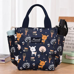 Cartoon Pattern Satchel Insulated Lunch Box Lightweight Portable Lunch Bag