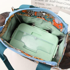 Cartoon Pattern Satchel Insulated Lunch Box Lightweight Portable Lunch Bag