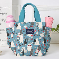 Cartoon Pattern Satchel Insulated Lunch Box Lightweight Portable Lunch Bag