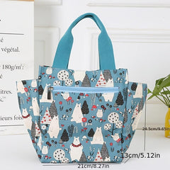 Cartoon Pattern Satchel Insulated Lunch Box Lightweight Portable Lunch Bag